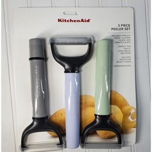 Kitchen Aid  Peeler Set Julienne Serrated Straight With Covers Stainless Steel